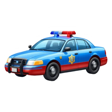 police car with lights on sticker
