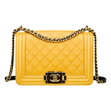 light yellow chanel le boy gold chain bag sticker