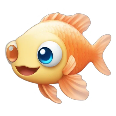 cute fish with blue eyes and hearts sticker