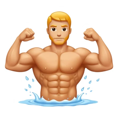 muscle biceps with water in the arms sticker
