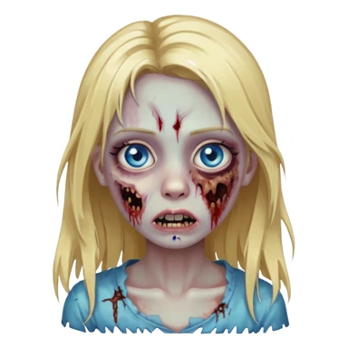 girl zombie with blonde hair blue eyes and Eyelashes sticker