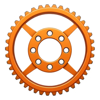 Orange gear stretched out in width sticker