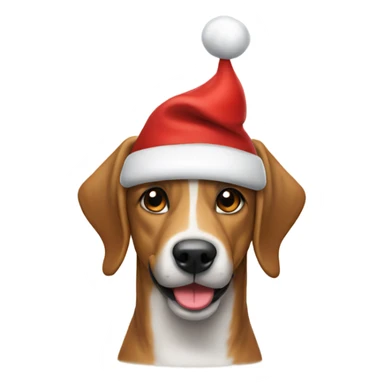 A dash hound wearing a Christmas hat sticker