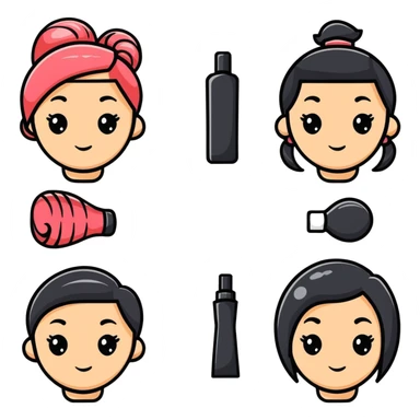 hair salon marketing social media promotion, hairstyle before and after sticker