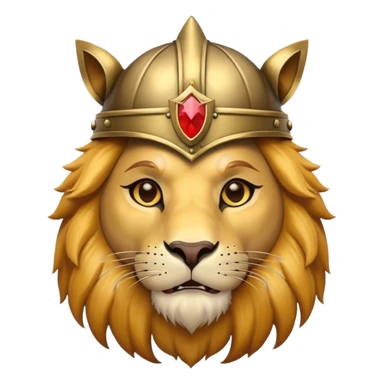 lion with medieval helmet sticker
