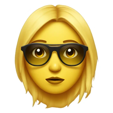 yellow circe face with sunglasses and sad face  sticker