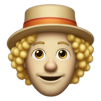 a clown wearing a big elongated hat and blond hair who’s name is hans sticker