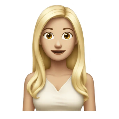Blonde long hair white women beige top sticker