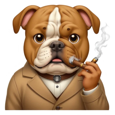 Bulldog smoking sticker