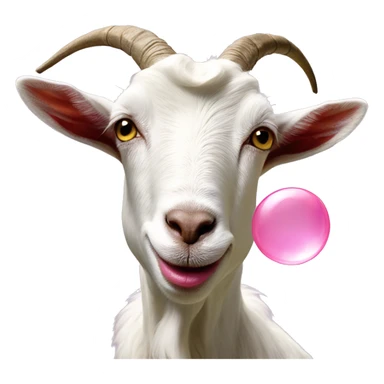 goat blows a pink bubble gum bubble sticker