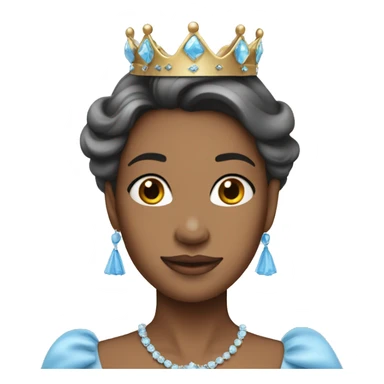 Princess wearing sky blue gown and crown sticker