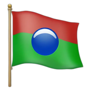 Drapeau avec vert et bleu et rond rouge sticker
