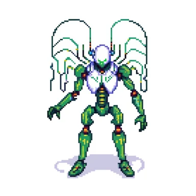 digital data, flowing within a superconductor, digital schema, biomata, sekgen, cyac, traxus, NuCal, vibrant shocking energetic transmission. generator core. bi-axial. neutronic. biomechanical. cyber-android sticker