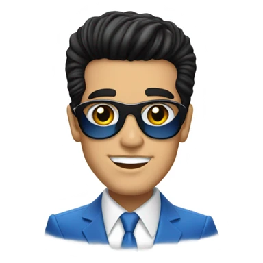 Elvis in blue suit sticker