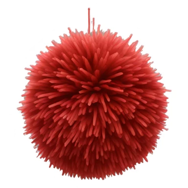 Large red pom pom sticker