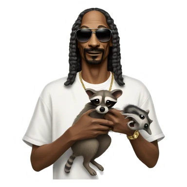 snoop dogg holding a raccoon sticker
