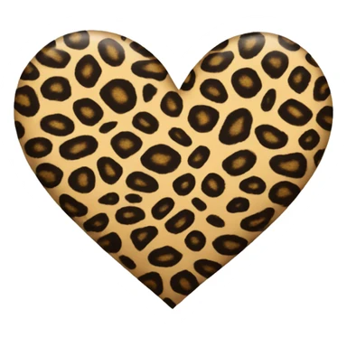 Leopard print heart shape sticker