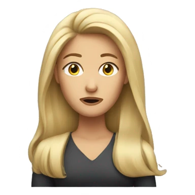 Blond woman with long hair annoyed  sticker
