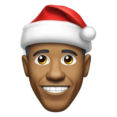 barack obama with santa hat sticker