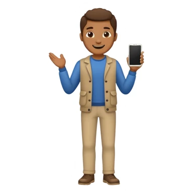 man full body doodle cartoon 2D talking sticker