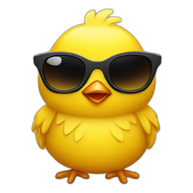 yellow chick with sunglasses sticker