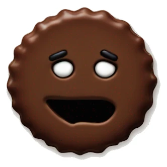 evil emoji mixed with a chocolate biscuit sticker