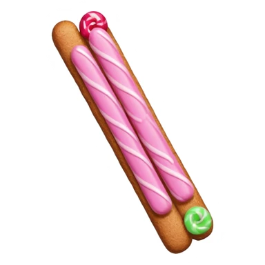 brown bread sticks with pink coating 75% of the body sticker