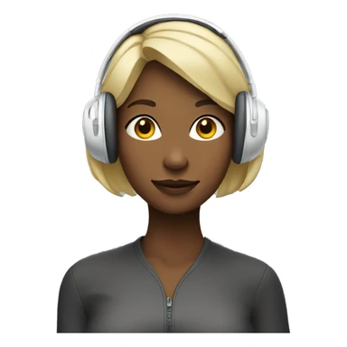women wearing apple white headphones sticker