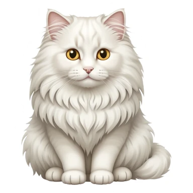 Majestic white norwegian forest cat sitting regally sticker