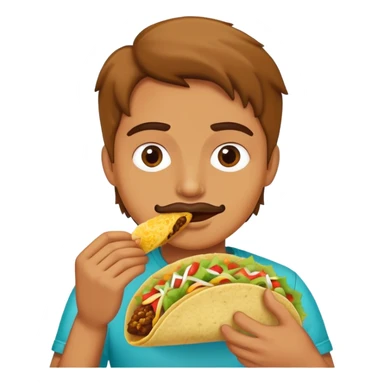 Mexican eating taco sticker