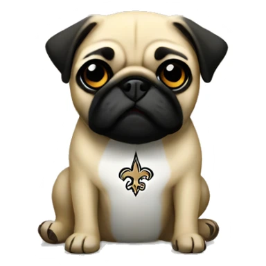 New Orleans saints pug sticker