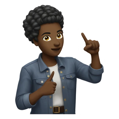 black masculine lesbian pointing out of the screen towards the viewer from the shoulders upwards sticker