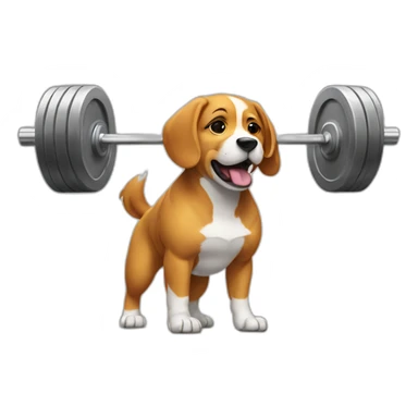 A weightlifting dog sticker