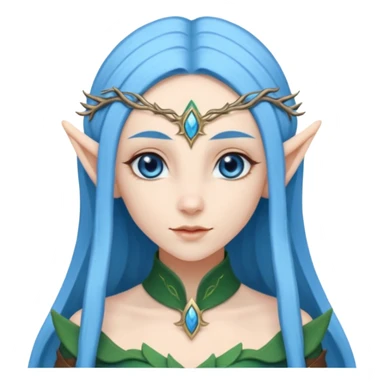 woman elves with blue long hair  sticker