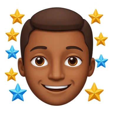 A brown skin man with stars in his eyes sticker