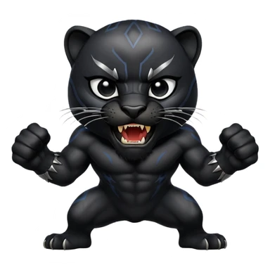 black panther baring teeth, roaring sticker