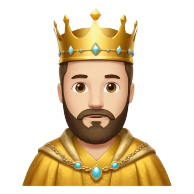 King – Bearded man with golden crown and robe sticker