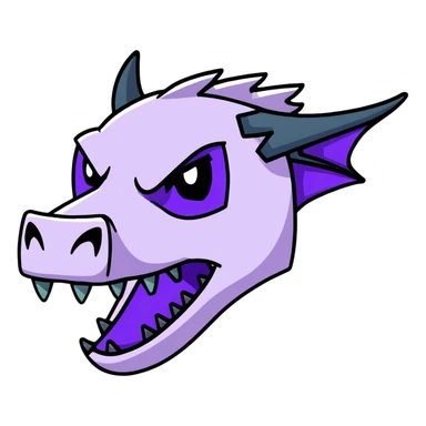 Minecraft black dragon head with purple eyes sticker