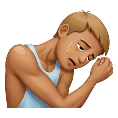 Dude holding neck cryinh sticker