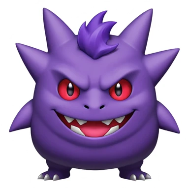 Gengar the Pokémon, full body, mischievous grin sticker