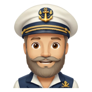 nautical ship captain with hat and beard sticker
