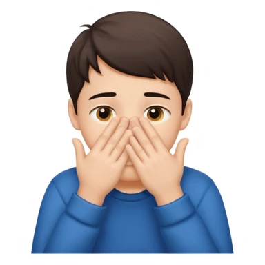Create a shyness imoji Boys imoji Boys imoji hand in face hand in full face create a shame boys imoji full face cover in hand sticker