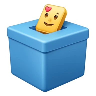 Blue box with a blue check in side sticker