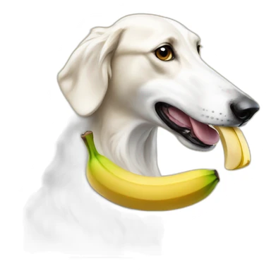 Borzoi eating a banana  sticker