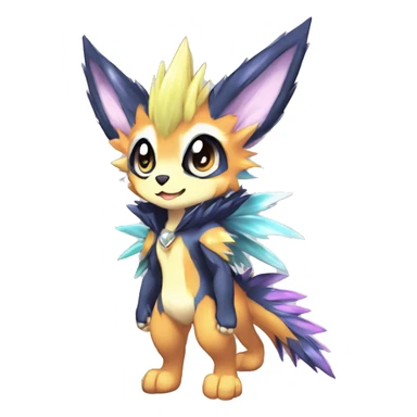 Anthro Scalie Spiky Cool Edgy Magical Shiny Colorful Pastel Sparkle Kemono-style Chibi Fantasy-Animal-Fakémon-Pokémon-Hybrid Fur Sona Aesthetic Full Body sticker