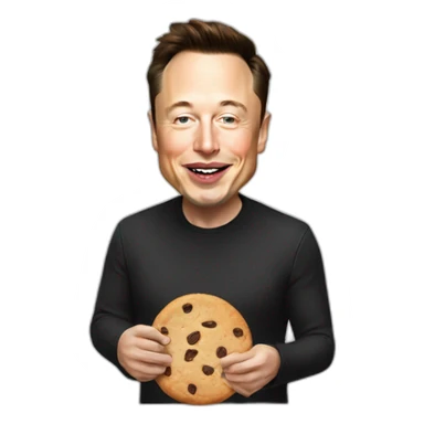 Elon Musk eating a cookie sticker