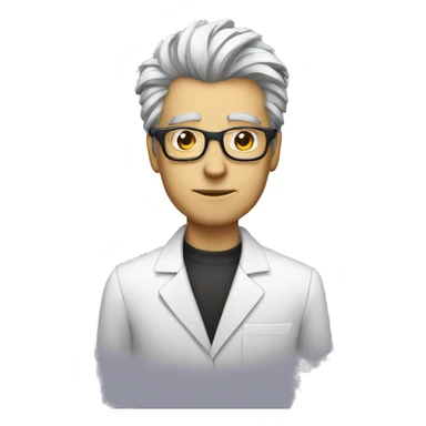 male punkrock scientist with glasses sticker