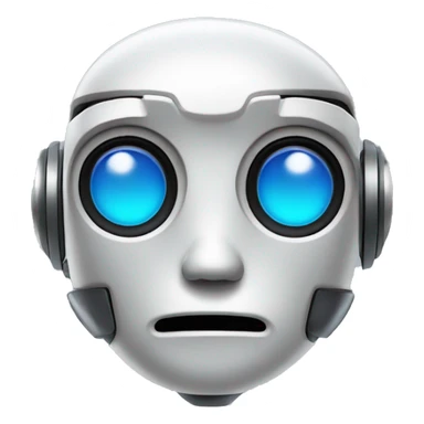 Robot head with heart eyes sticker