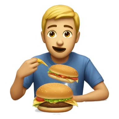 me eating a burger meal sticker