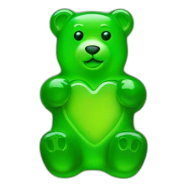 Green gummy bear heart  sticker